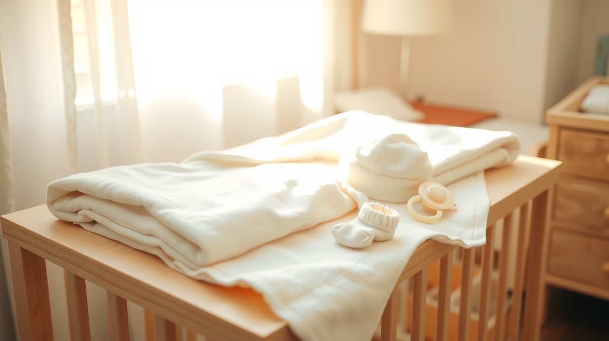 Parent's hands gently swaddling a peaceful newborn baby in a soft white blanket 